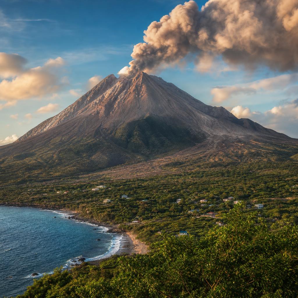 Volcanic activity has shaped the rugged and unique terrain of Montserrat in the Caribbean.
