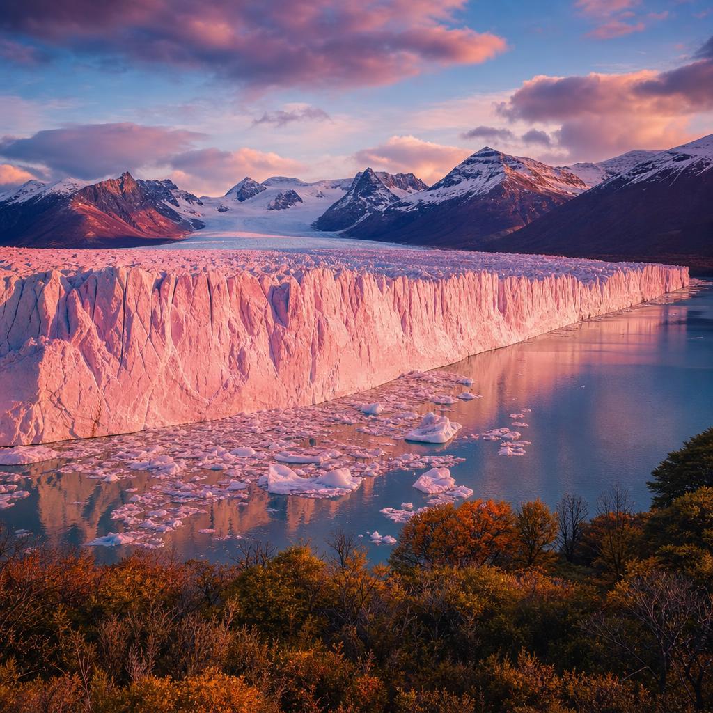 Towering ice walls define the impressive Perito Moreno Glacier in Argentine Patagonia.