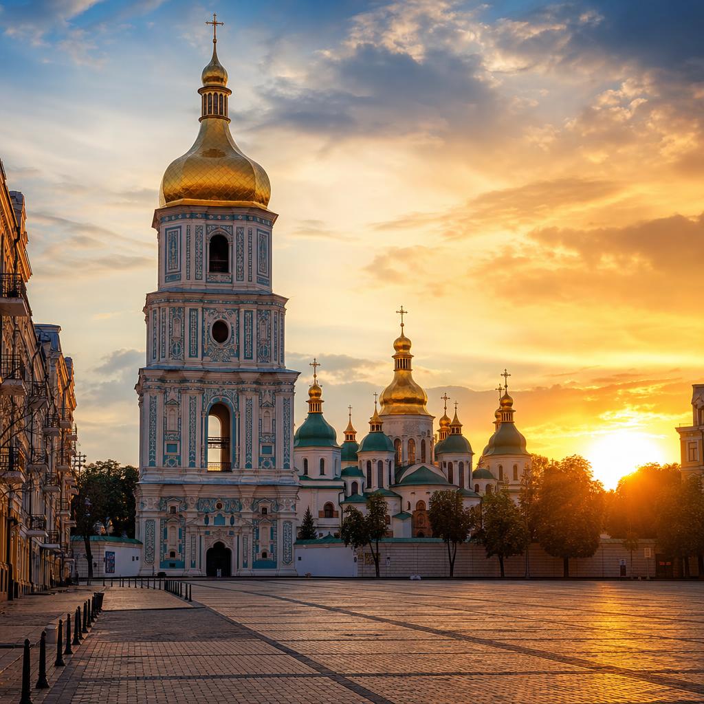 Saint Sophia Cathedral reflects the rich cultural history and golden architecture of Ukraine.