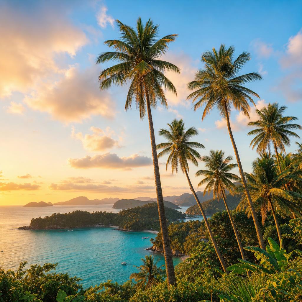 The Banana Islands of Sierra Leone offer a serene coastal landscape during the golden hour.