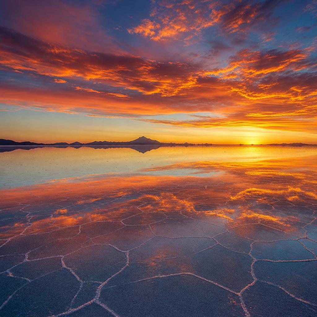 Infinite horizons of salt characterize the otherworldly landscape of the Bolivian altiplano.
