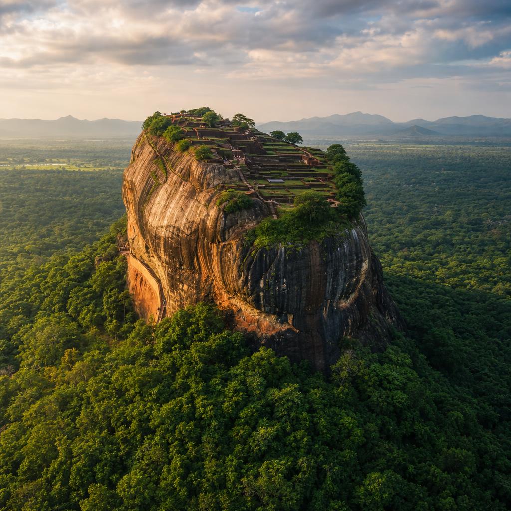 Rising above the Sri Lankan jungle, Sigiriya Rock is a magnificent ancient historical landmark.