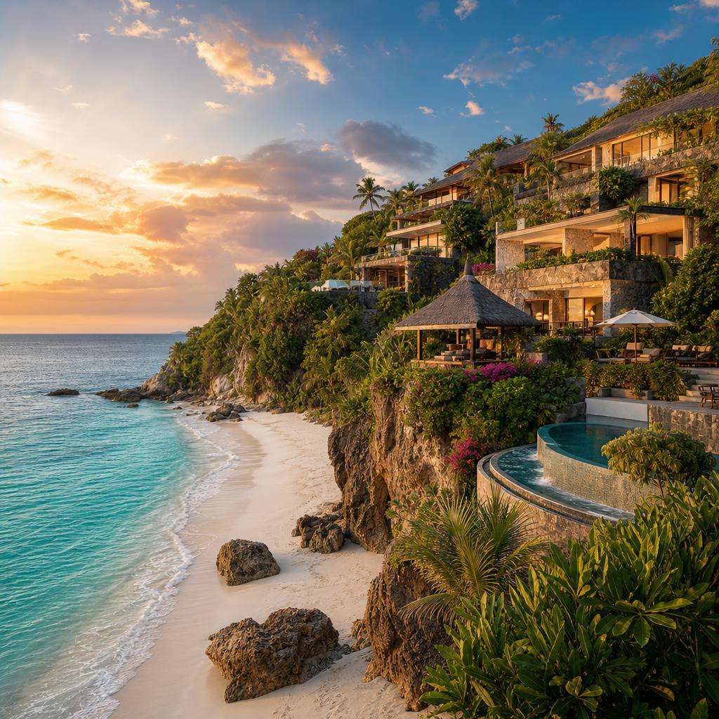 The turquoise waters of St. Jean Beach meet the golden shores of Saint Barthelemy.
