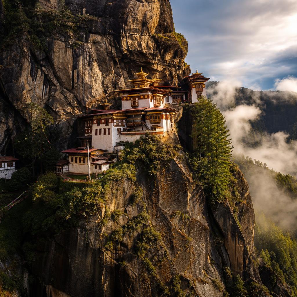 Perched precariously, the Paro Taktsang monastery remains a symbol of sacred Bhutan.